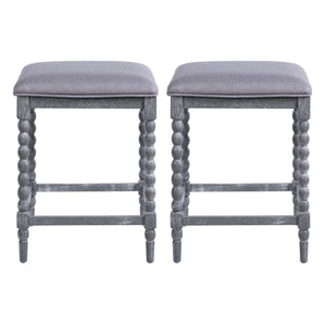 26" Counter Stools - Set of 2 with Upholstered Seat