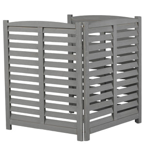 3 Panel Outdoor Wooden Air Conditioner Fence