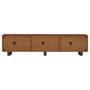 Harper - TV Stand Media Console With Curved Doors - Brown