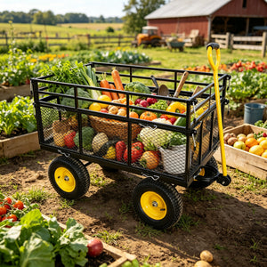 Wagon Cart Garden Cart Trucks Make It Easier To Transport Firewood Yellow+Black