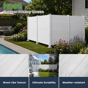 50" W x 49" H Outdoor Privacy Screen, Air Conditioner Fence, All-Weather Vinyl Privacy Fence Screens with Aluminum