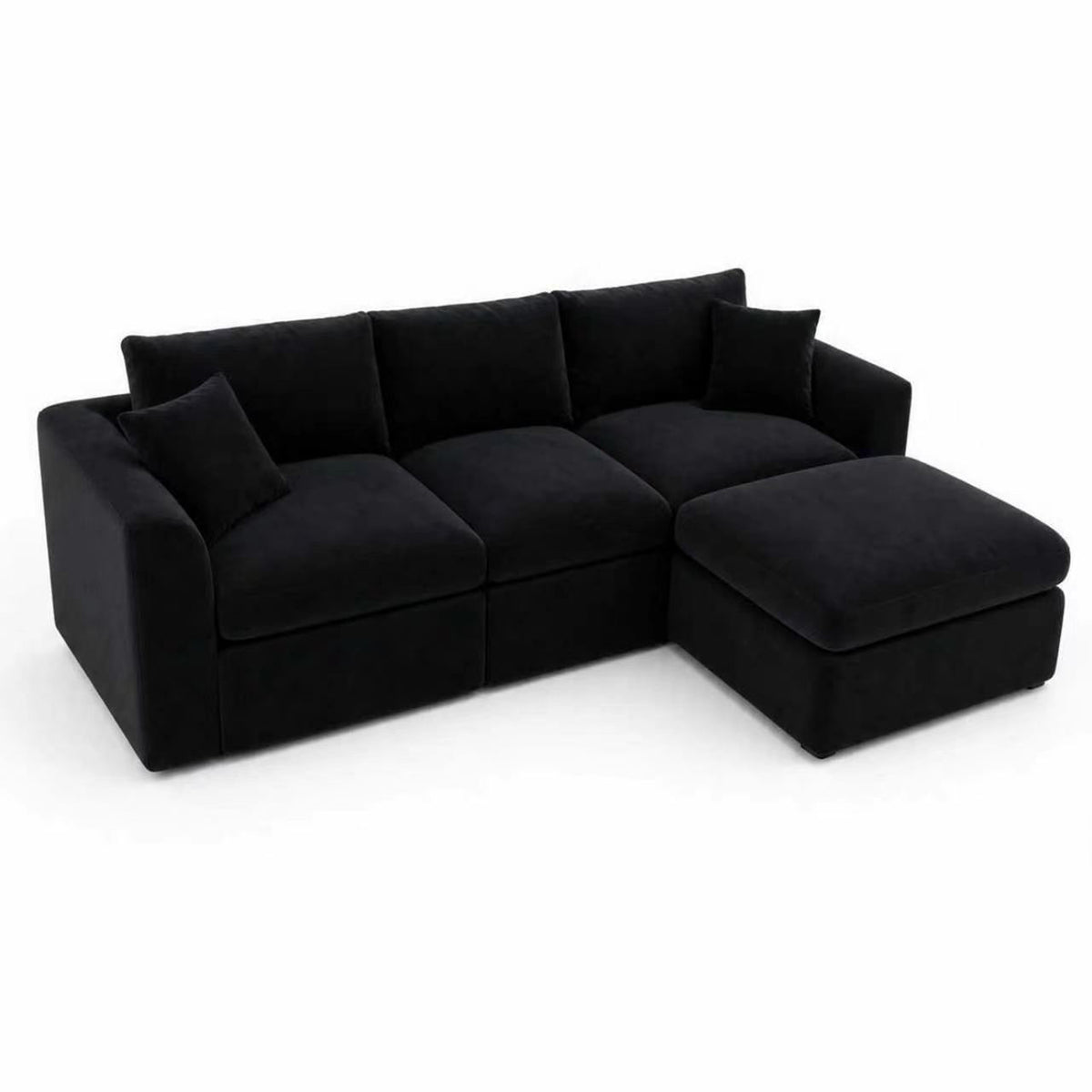 Compressed Modular Sectional Sofa with Ottoman