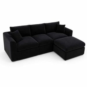 Compressed Modular Sectional Sofa with Ottoman
