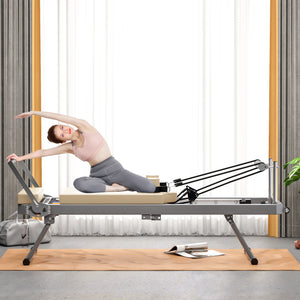 Foldable Pilates Reformer Machine for Home Gym