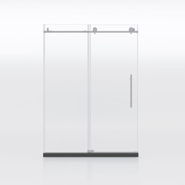 Frameless Shower Door, Clear Tempered Glass - Brushed Nickel