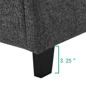 Squares Upholstered Headboard Platform Bed
