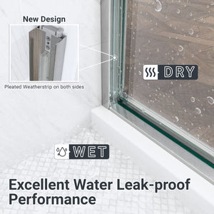 56-60"W x 60"H Semi-Frameless Double Sliding Shower Door