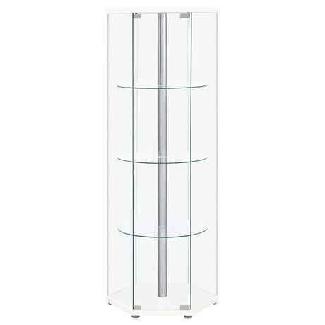 Tenley - 4 Shelf Curio Cabinet With Hexagonal Design