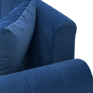 Vintage Blue Velvet 2-Piece Sofa Set
