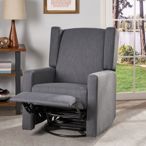 Landau Contemporary Fabric Upholstered Swivel Recliner - Best Buy Furniture