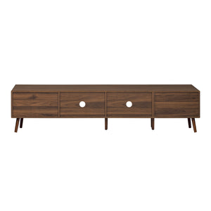 Doors TV Stand For TVs Up To 85", Entertainment Center With Storage Cabinets, TV Media Console Table For Living Room - Natural