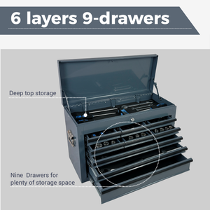Heavy Duty Metal Tool Box - 24-inch Portable Organizer