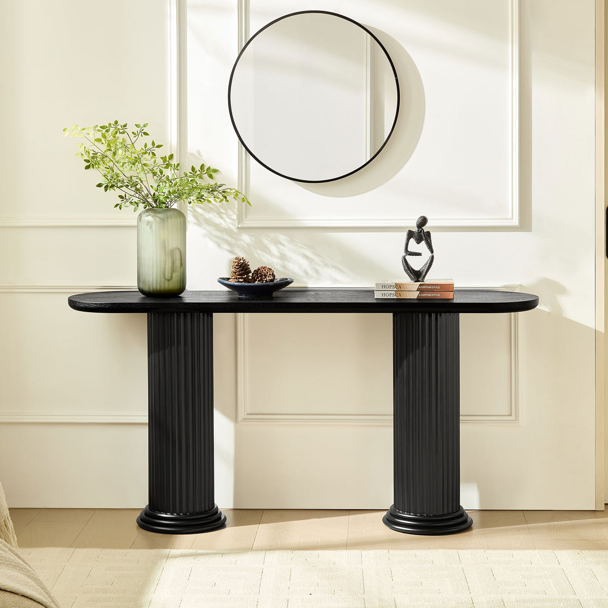 62.99 Inch Modern Design Console Table with Roman-Style Legs