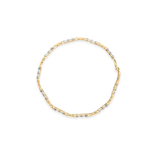 10k Yellow Gold 1/3 Cttw Diamond 3 Stone and X-Link Bracelet (I-J Color, I1-I2 Clarity) - 7.50" Inches