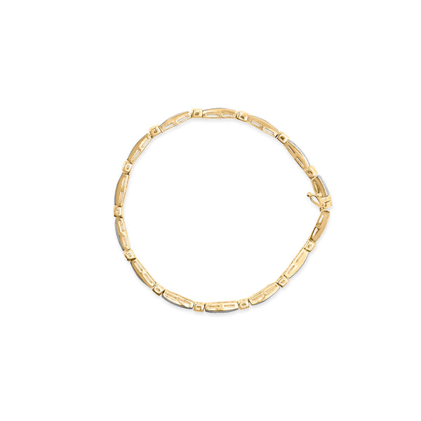 14K Yellow Gold 1.00 Cttw Baguette Diamond Channel Link Bracelet