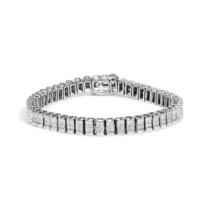 14K Yellow Gold 3.0 Cttw Princess Cut Quad Invisible Set Tennis Bracelet (H-I Color, SI1-SI2 Clarity) - 7â€