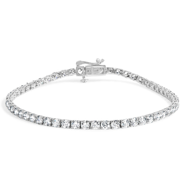 14K White Gold 5.0 Cttw Lab Grown Diamond Tennis Bracelet (F-G Color, VS1-VS2 Clarity) - 7.25" Inches