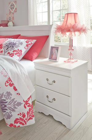 Anarasia - Two Drawer Night Stand - White - Best Buy Furniture