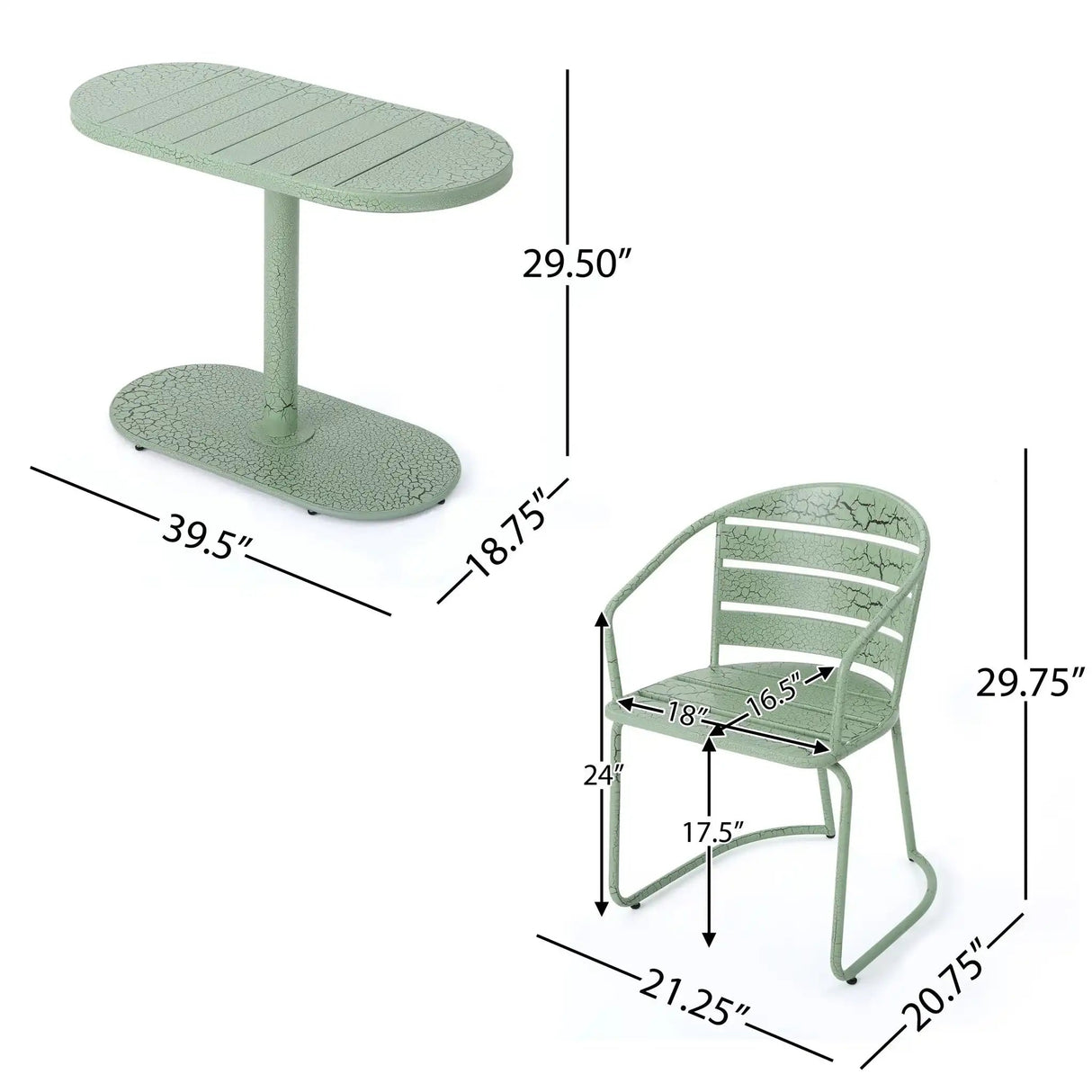 3 Piece Elegant Outdoor Bistro Set With 2 Chairs And Oval Table - Best Buy Furniture