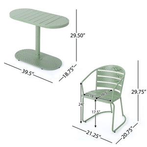 3 Piece Elegant Outdoor Bistro Set With 2 Chairs And Oval Table - Best Buy Furniture