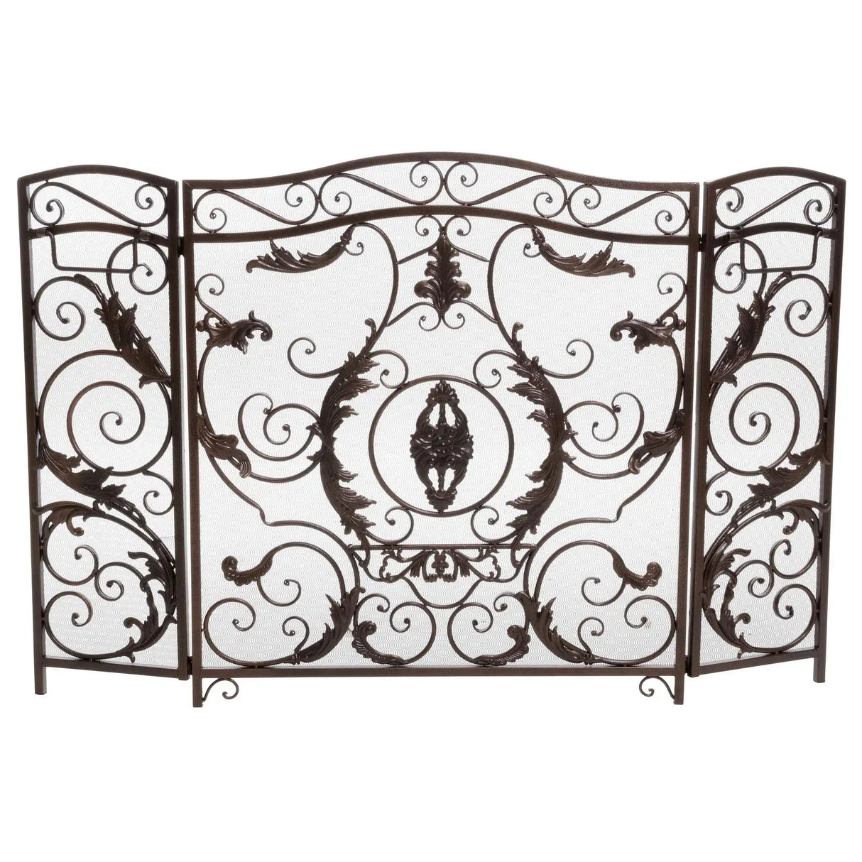 Mariella - Traditional Floral Iron Fireplace Screen With Ornate Design - Best Buy Furniture