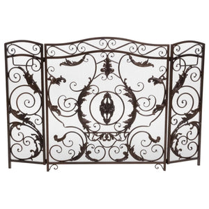 Mariella - Traditional Floral Iron Fireplace Screen With Ornate Design - Best Buy Furniture