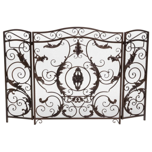 Mariella - Traditional Floral Iron Fireplace Screen With Ornate Design - Best Buy Furniture