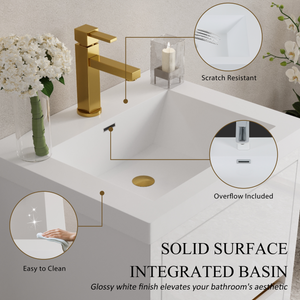 24" Freestanding Bathroom Vanity with Sink and Storage Cabinet