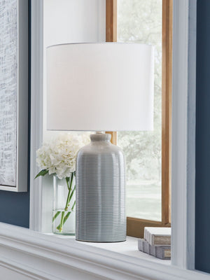 Wimlow - Ceramic Table Lamp - Gray Blue