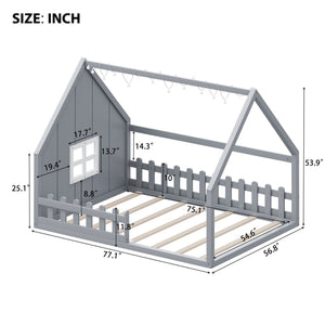 House Bed With Window And Fence