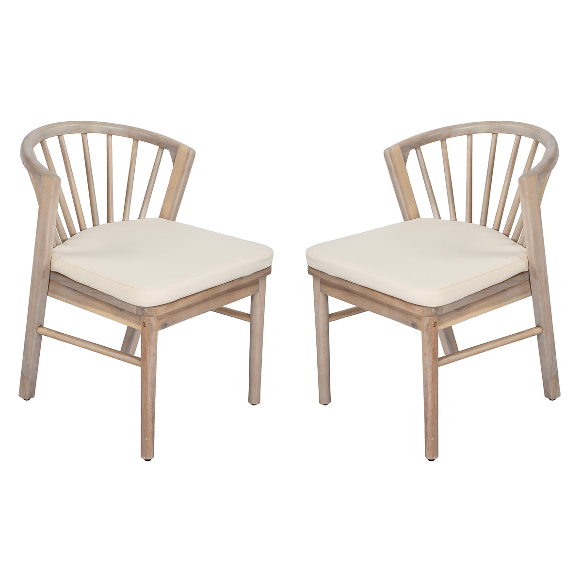 Outdoor Dining Chairs Set of 2, Acacia Wood Patio Chairs