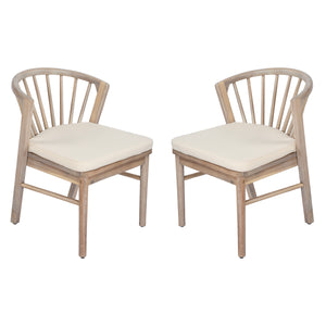 Outdoor Dining Chairs Set of 2, Acacia Wood Patio Chairs