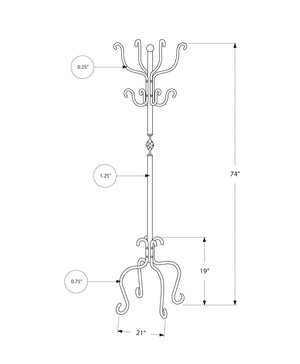 Coat Rack, Hall Tree, Free Standing, 8 Hooks, Entryway, Transitional - Black - Best Buy Furniture