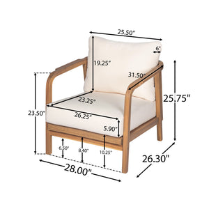 Outdoor Lounge Chair With Woven Backrest, Solid Wood Frame, Comfortable Cushions - Best Buy Furniture