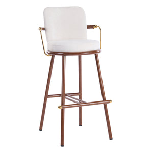 Chaya Indoor Upholstered Bar Stool with Metal Frame