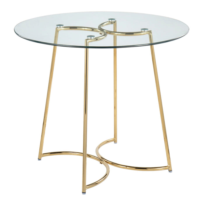 Cece Contemporary Glass Dinette Table with Metal Frame - Gold, Black, Pearl Silver
