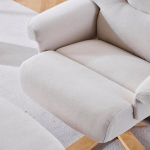 Upholstered Heated Massage 360° Swivel Accent Chair With Ottoman