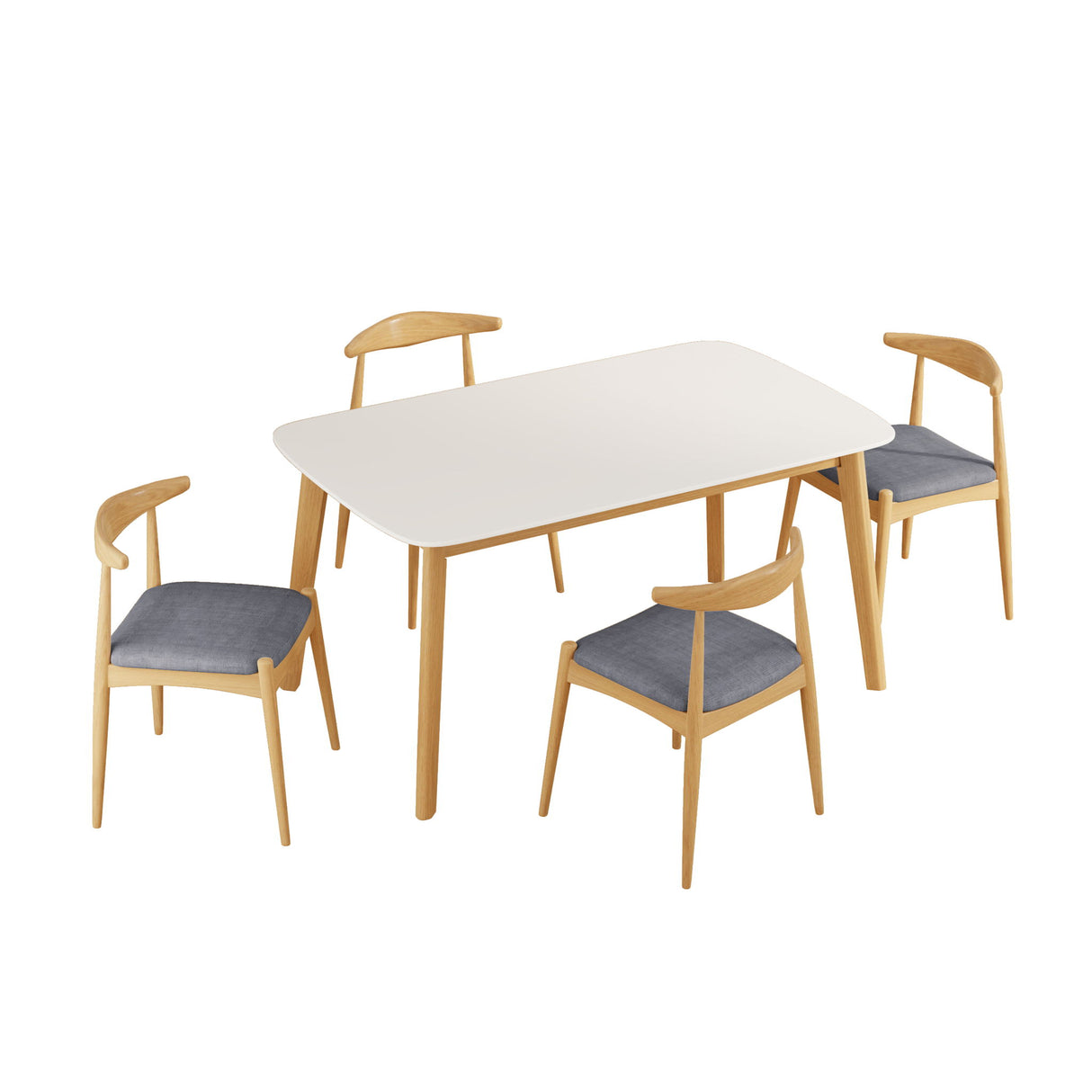 5 Piece Dining Set With Upholstered Chairs