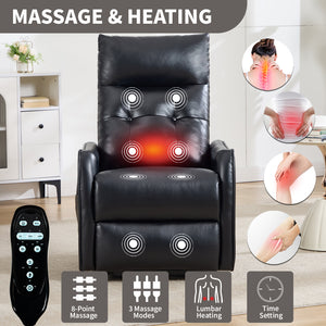 Black PU Single Motor Power Lift Recliner Chair