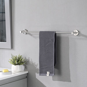 Bathroom Set 4 Pack With Towel Bar Racks, Toilet Paper Holder, Ring, Hook, Stainless Steel - Brushed Nickel