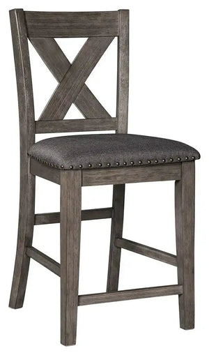 Caitbrook - Upholstered Barstool (Set of 2) - Gray - Best Buy Furniture