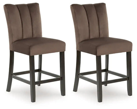 Jeshina - Upholstered Barstool (Set of 2) - Mocha - Best Buy Furniture