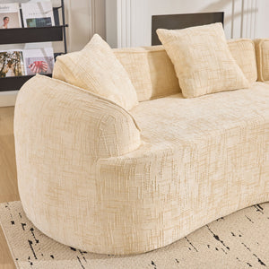 Curved Compressed Sofa, Nordic-Style Design For Living Room