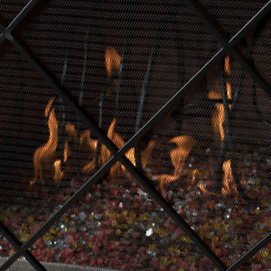 Minimalist Single Panel Iron Fireplace Screen With Diamond Design - Best Buy Furniture