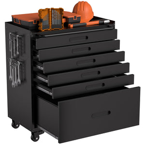 Rolling Tool Cabinet Heavy Duty Garage Storage With Lockable Doors & Drawers