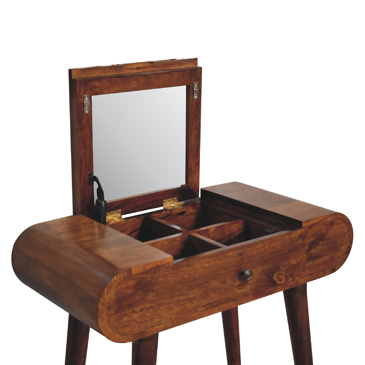 Solid Wood Mini Round Chestnut Fold Vanity