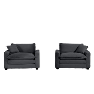 Modern Classic Fabric Single Chair Deep Seat Sofa With Pillow