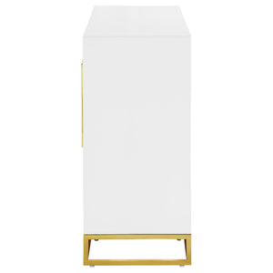 Synchrony - 2 Door Accent Cabinet With Art Deco Trim - White