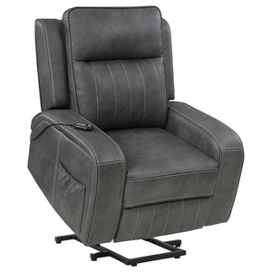 Mckinley - Upholstered Power Lift Recliner Chair With Remote Control - Gray