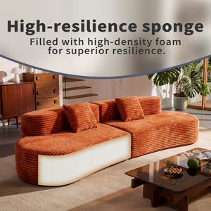 108.6-Inch Curved Combination Sofa with Modern Cloud Pattern